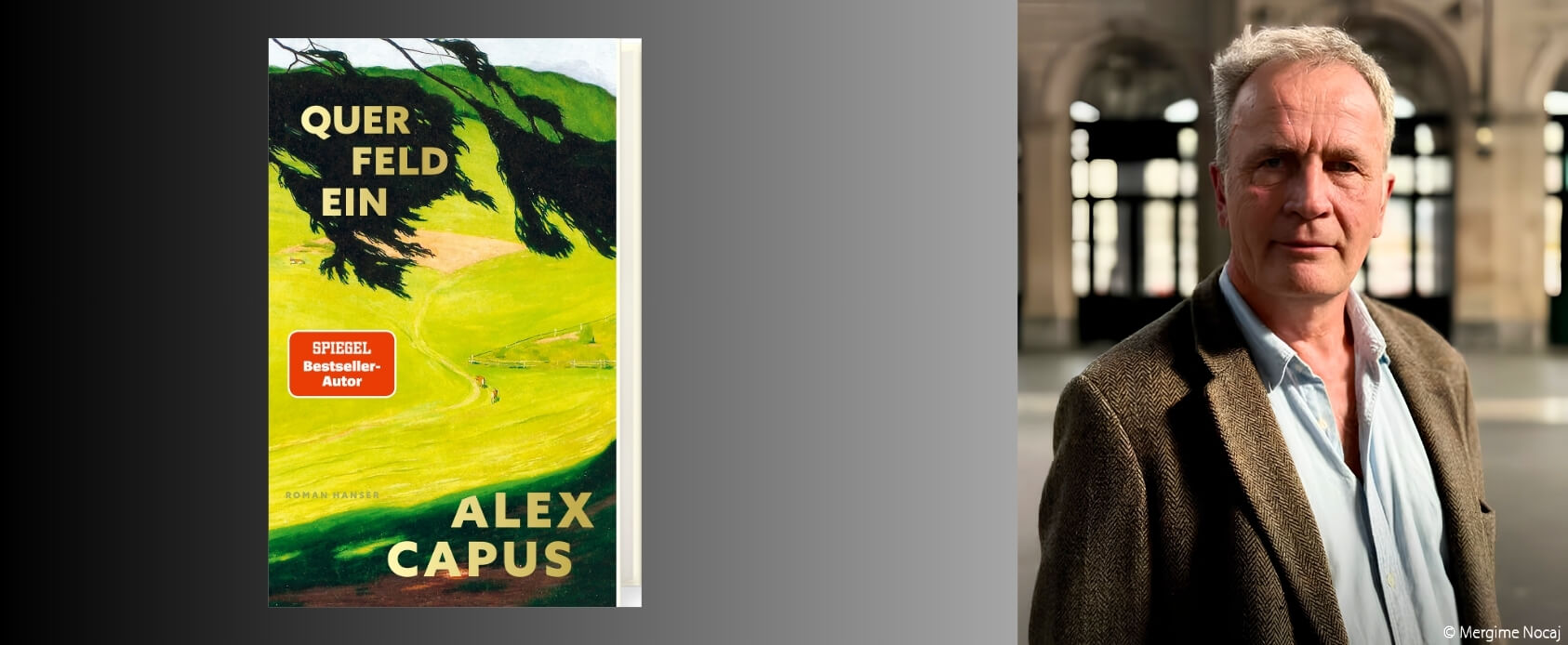 Autorenfoto Alex Capus mit Buch «Querfeldein»